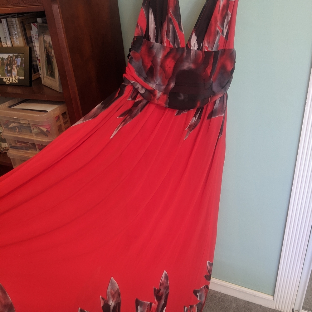 Long Red and Black Dress - Picture 3 of 6